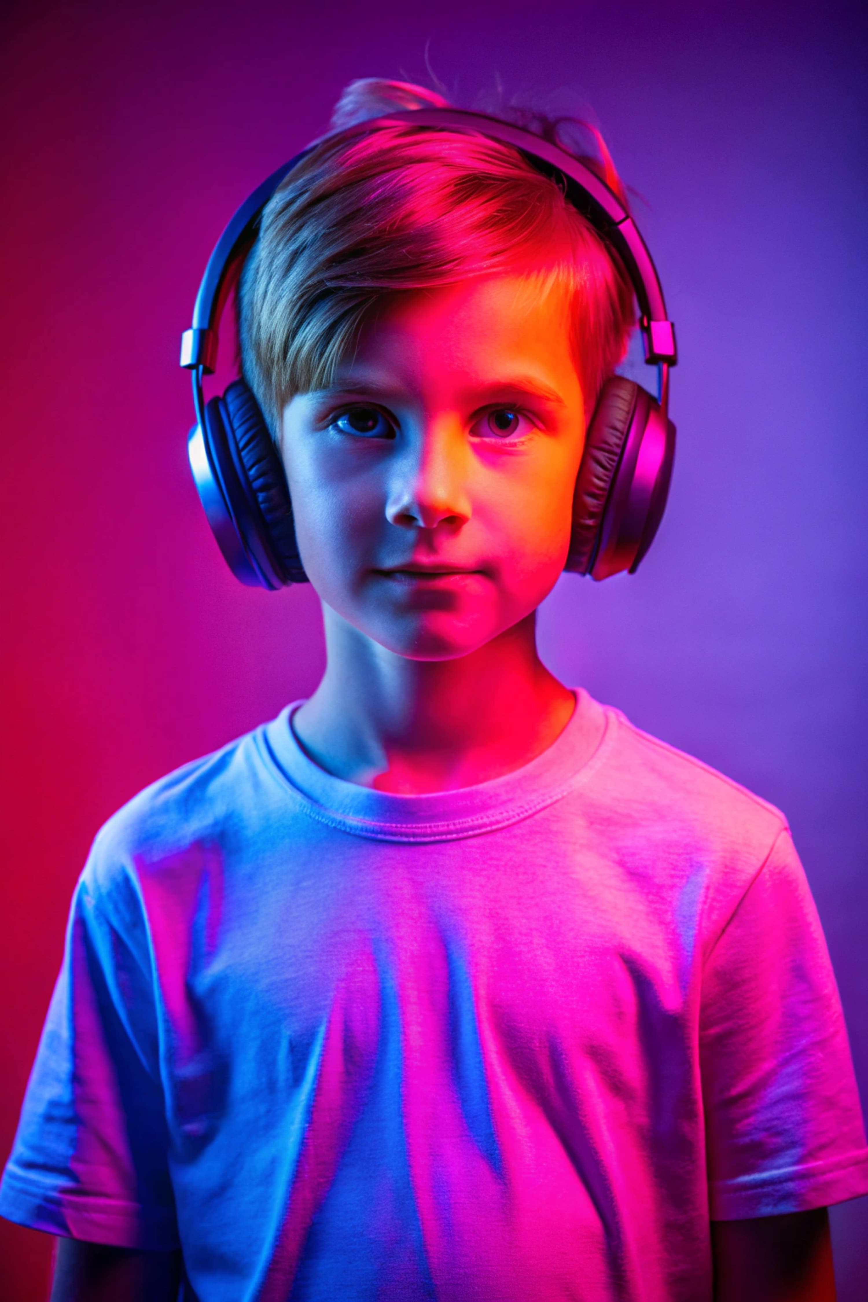 Niño con auriculares en la Mini Disco del programa de animación infantil de Hoteles Mediterráneo Peñíscola